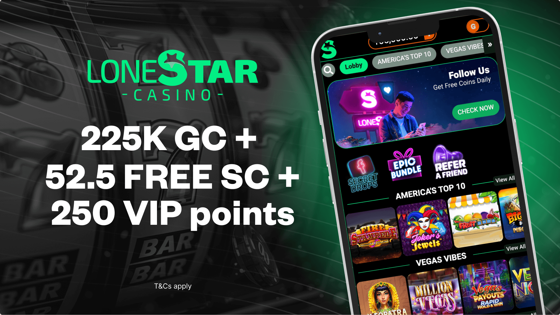 LoneStar Casino sign up bonus